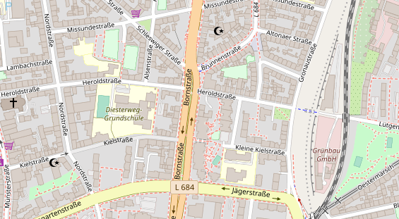 Friseur auf Satellitenbild