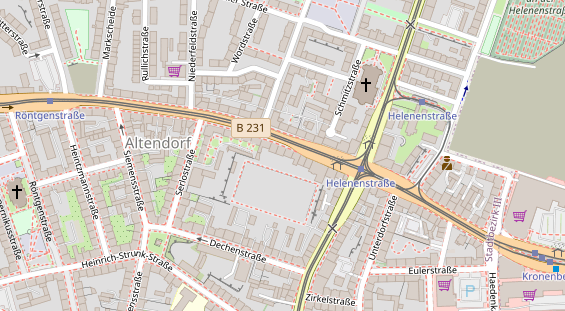 Friseur auf Satellitenbild