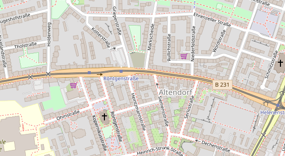 Friseur auf Satellitenbild