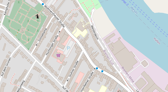 Friseur auf Satellitenbild