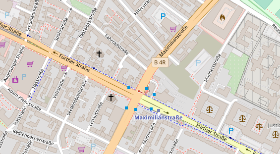 Friseur auf Satellitenbild