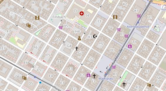 Friseur auf Satellitenbild