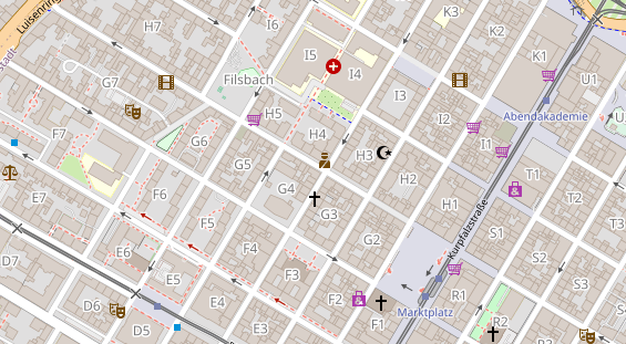 Friseur auf Satellitenbild