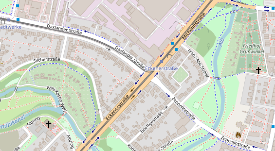 Friseur auf Satellitenbild