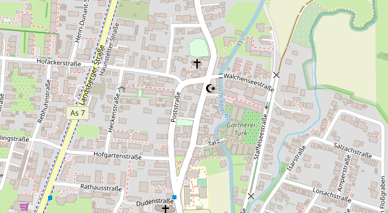 Friseur auf Satellitenbild